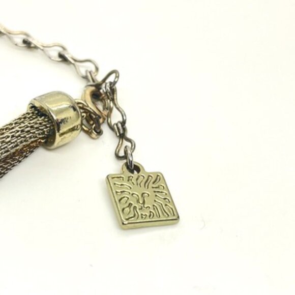 ANNE KLEIN VINTAGE MESH LAYERED NECKLACE GOLD SILVER TONE MULTI STRAND CHAIN - Picture 12 of 15